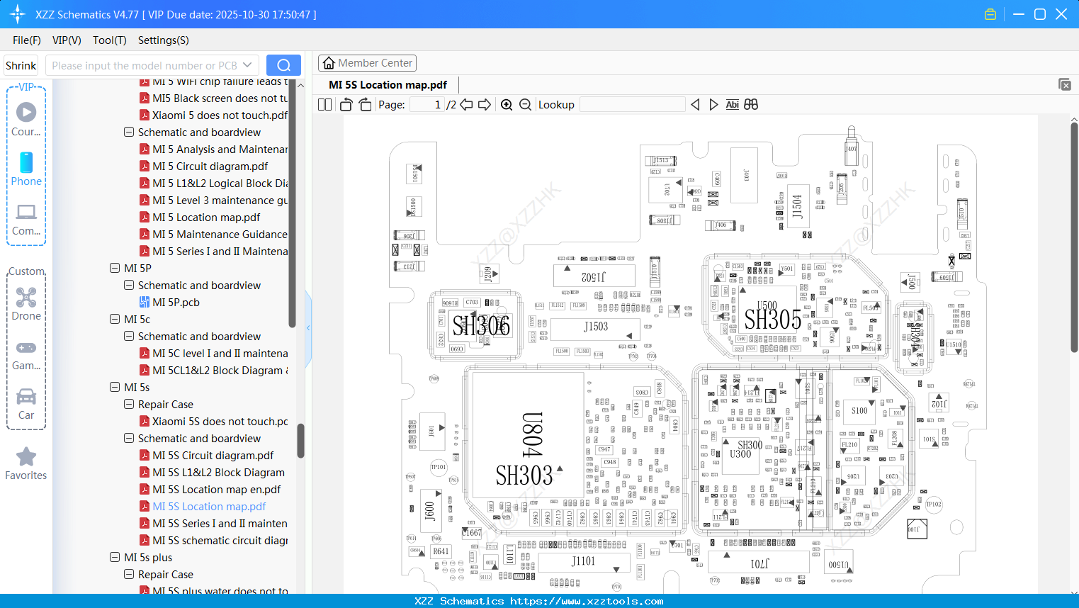 Xiaomi MI 5S Location Map